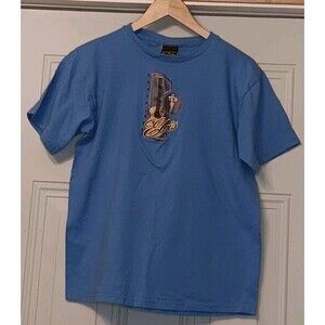Vintage Y2K 90s Graceland Short Sleeve T-shirt Blue Medium Stitched